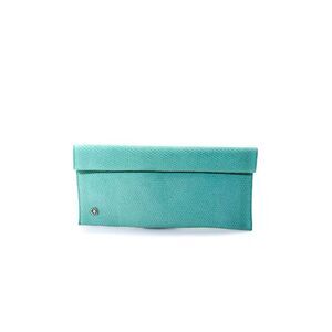 Cuple Womens Magnet Top Textured Suede Clutch Handbag Teal Green